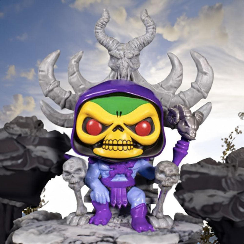 Unleash the Power of Eternia's Most Formidable Villain with Funko Pop Deluxe MOTU Skeletor on Throne with Protector