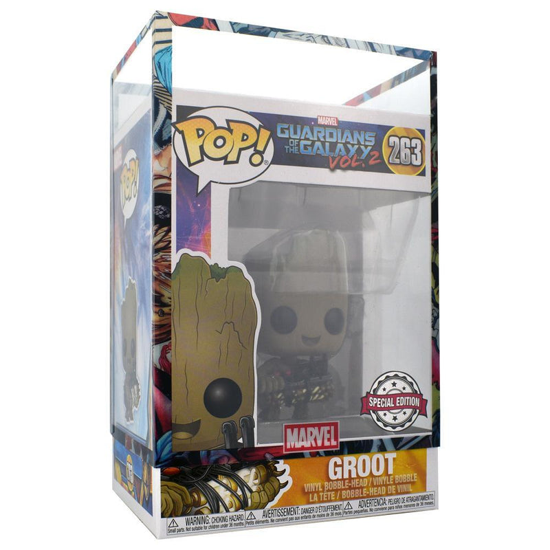 IN STOCK: Funko POP! Guardians Of The Galaxy 2: Groot with Bomb (Exc) with Marvel Sleeve - PPJoe Pop Protectors