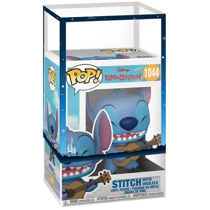 IN STOCK: Funko POP Disney: Lilo & Stitch - Stitch with Ukelele with Disney Sleeve - PPJoe Pop Protectors