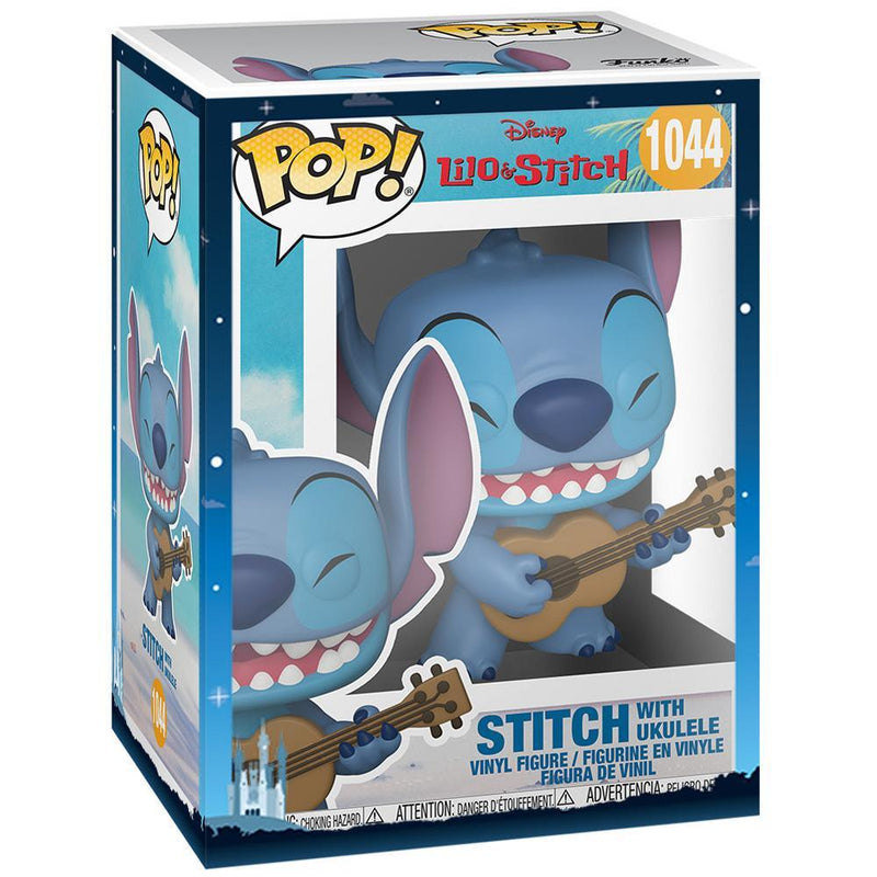 IN STOCK: Funko POP Disney: Lilo & Stitch - Stitch with Ukelele with Disney Sleeve - PPJoe Pop Protectors