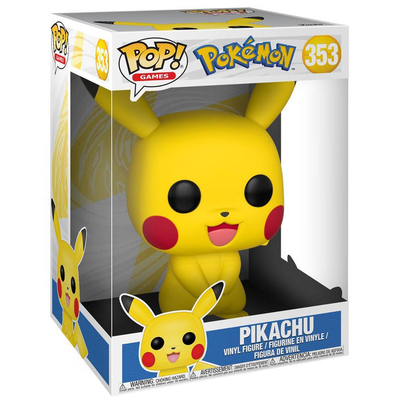 Funko - PRE-ORDER: Funko Pop Games: Pokemon - 10" Pikachu With PPJoe Protector