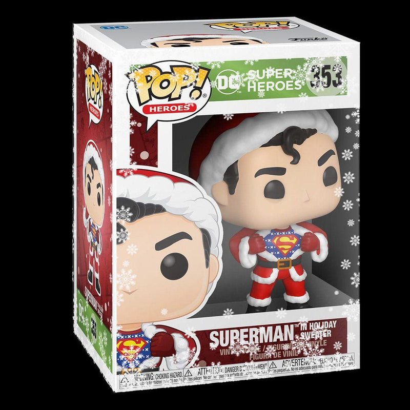 IN STOCK: Funko POP Heroes:DC Holiday-Superman w/Sweater with PPJoe Snow Flake Sleeve - PPJoe Pop Protectors