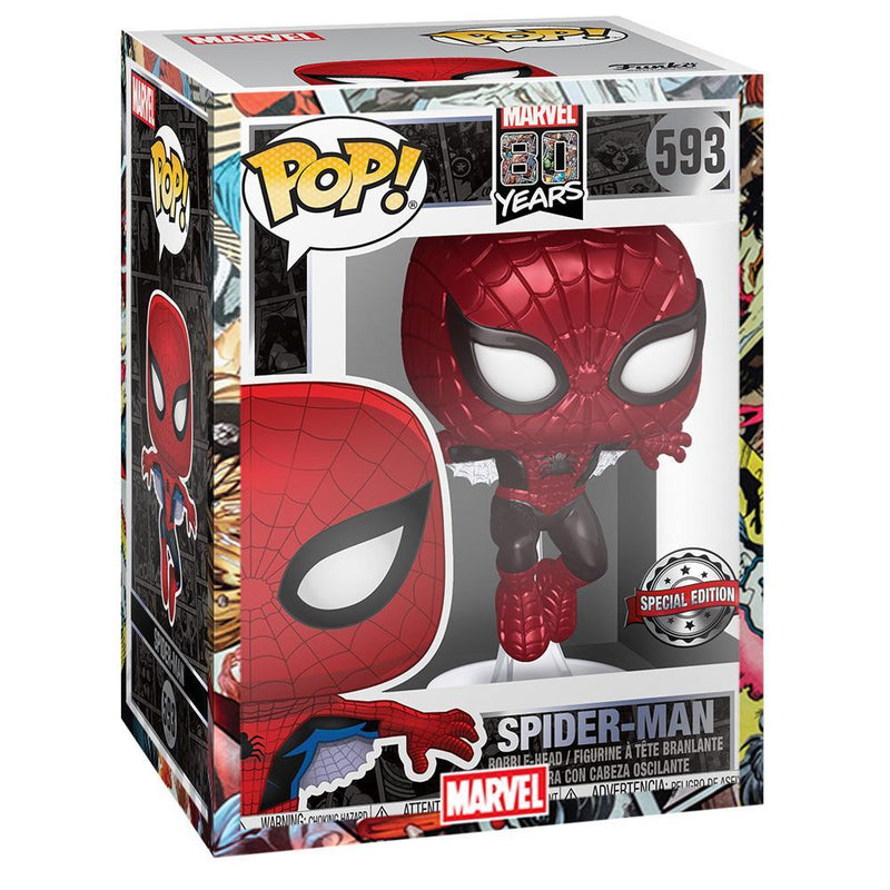 Funko POP! Marvel Spider-Man Vinyl Figure (First Appearance, Metallic) 