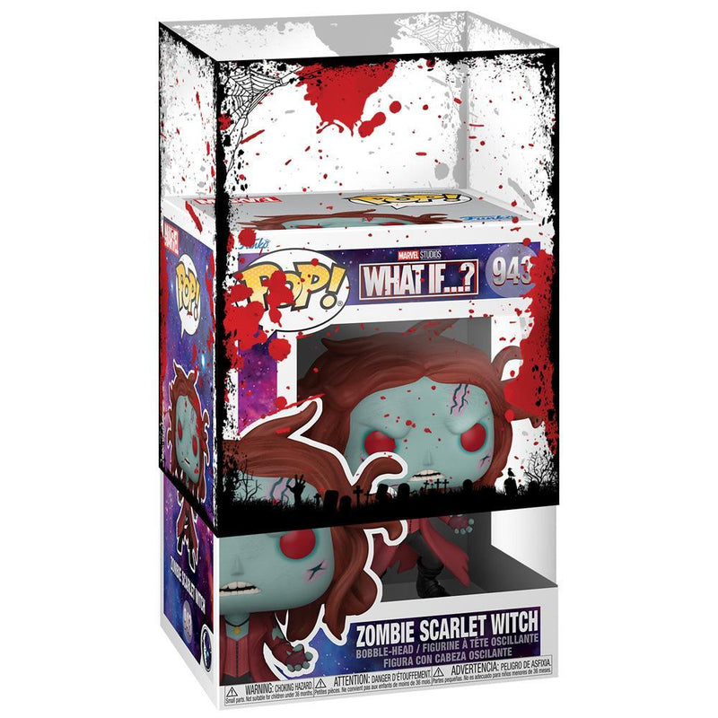 IN STOCK: Funko POP Marvel: What If - Zombie Scarlet Witch with Halloween Sleeve - PPJoe Pop Protectors
